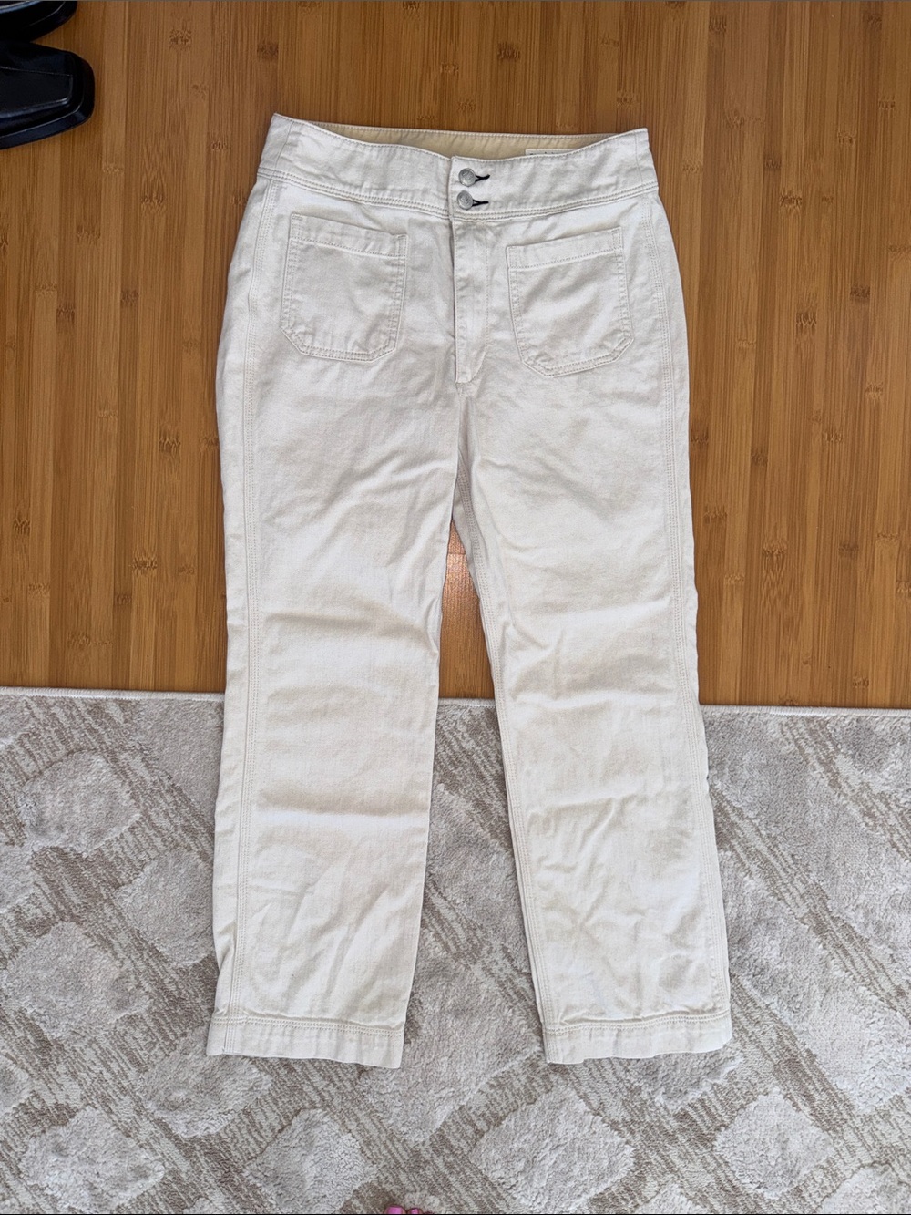 rag & bone Cream Ankle-Length Jeans